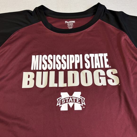 Pro Edge Mississippi State Bulldogs Shirt Mens 2XL Red Black NCAA College Tutone - Picture 2 of 7